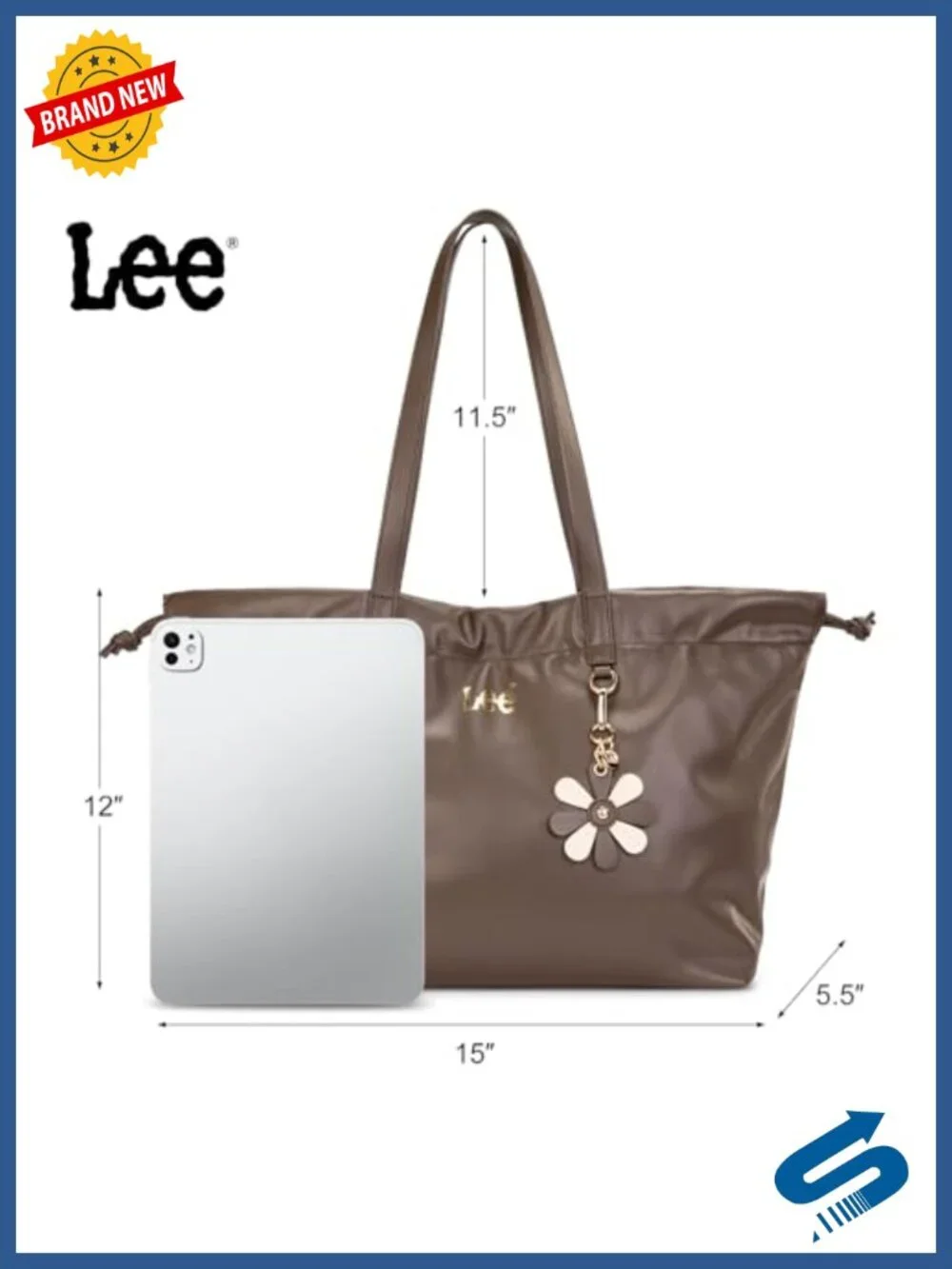 Vegan Leather Tote Bag for Women, Large Capacity Handbag with Magnetic Closure